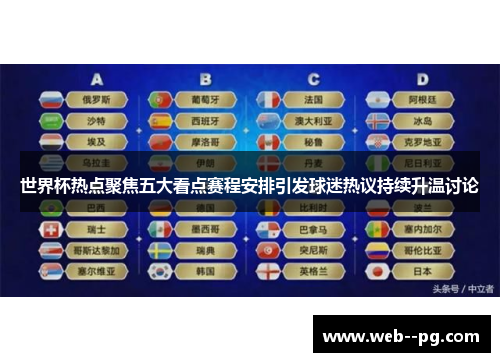 世界杯热点聚焦五大看点赛程安排引发球迷热议持续升温讨论
